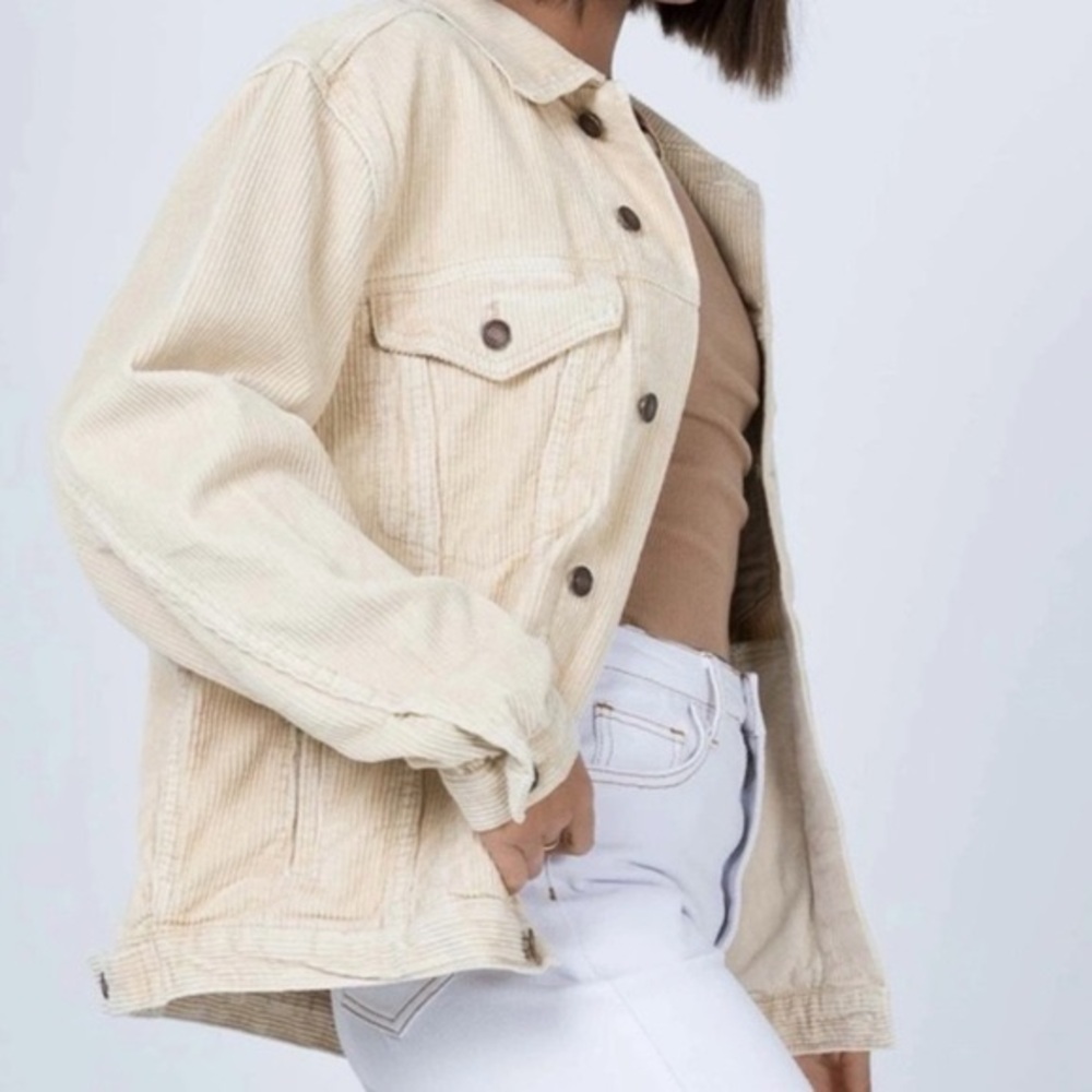 Princess Polly Western Corduroy Jacket in Beige Size M/L